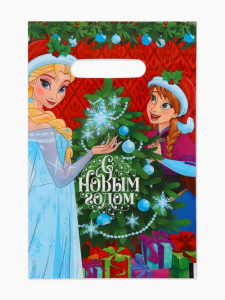 Пакет подарочный, полиэтилен, «С Новым годом», Холодное сердце, 20?30 см