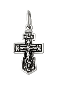 Крест из серебра литье частичное чернение