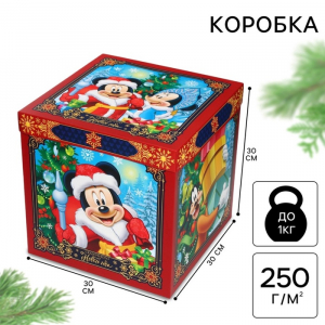 Коробка подарочная складная «Сказочного Нового года», 30?30?30 см, Микки Маус