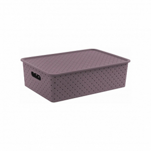 Корзинка БЕРЕСТА сиреневая 7.5л с крышкой