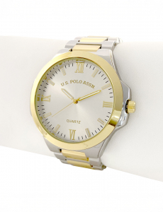 MENS TWO TONE SILVER AND GOLD LINK WATCH