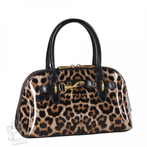 Сумка женская кожаная 6118Q leopard apricot Polina&Eiterou