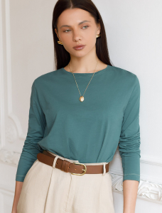 Лонгслив из фактурного хлопка