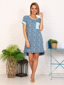 Туника домашняя, бирюзовый (684-3)