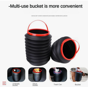 Ведро складное 4 л, автомобильное, 18x24 см, пластик