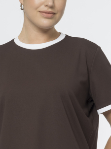 Футболка из вискозного трикотажа с кантом