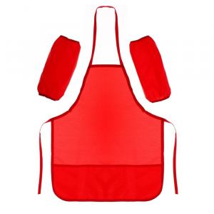 Фартук для труда + нарукавники Calligrata, 550?440/250?160 мм, размер M (рост 122-158), красный