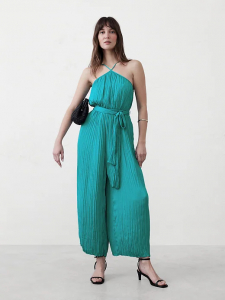 Halter Elastic-Waist Jumpsuit
