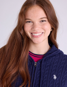 SOFT CABLE ZIP UP SWEATER WITH HOOD