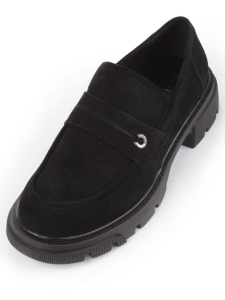 01-C1819-2 BLACK Ботинки демисезонные женские (натуральная замша)