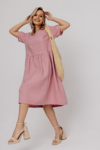 Платье из льна 14-33 розовый