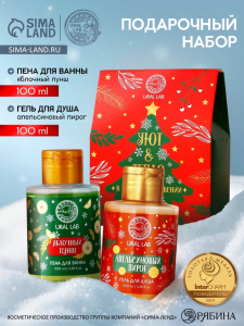 Подарочный набор новогодний женский «Уют и тепло»: гель для душа и пена для ванны, 2?100 мл, URAL LAB