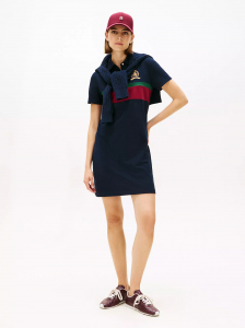 Banner Stripe Stretch Pique Polo Dress