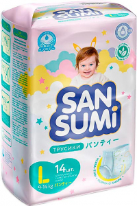 Трусики-подгузники, размер L (9-14 kg) «Sansumi», 548г