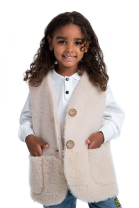 Жилет детский меховой ПЛЮША карамель