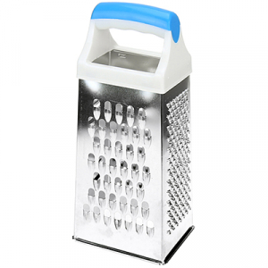 Терка из нержавеющей стали четырехгранная пластмассовая ручка 21см, основание 9х7см (Китай)