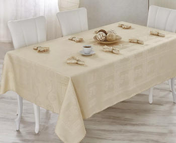 Скатерть EFOR Buta royal 160*220 прямоугольная капучино (S.KAHVE)