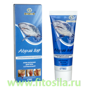 Акулий жир - Акулья Сила крем-бальзам с Муравьиной к-ой и сабельником д/тела согревающ. 75мл