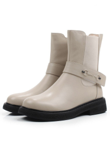01-FI767-3 LT. BEIGE Ботинки демисезонные женские (натуральная кожа, байка)
