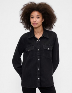 Relaxed Denim Western Shirt