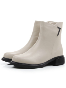 01-FJ825-2 BEIGE Ботинки демисезонные женские (натуральная кожа, байка)