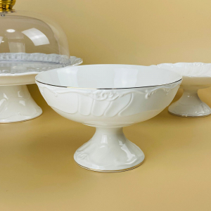 109-254 Фруктовница 20х12см на ножке КРОКУС ЗОЛОТО в под.уп.(х6)Фарфор