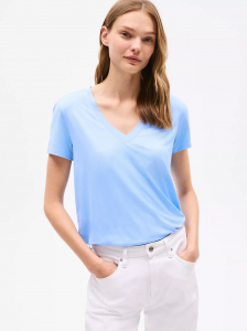 Relaxed Fit Drapey V-Neck T-Shirt