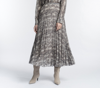 Юбка-гофре с анималистичным принтом