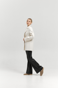 Пальто женское демисезонное 27100 (молочный/рубчик)