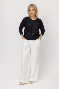 Джемпер из льна 4-263 черный