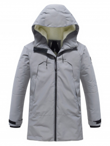 Парка зимняя мужская с капюшоном серого цвета 9533-1Sr