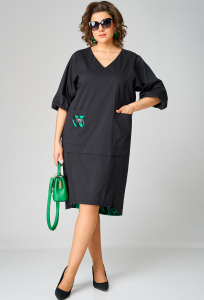 Платье EVA GRANT 7200А черно-зелёный