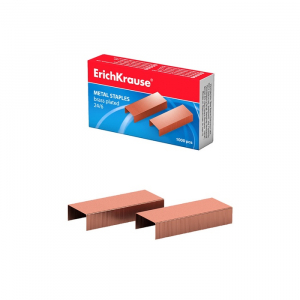 Скобы для степлера ErichKrause №24/6, омедненные, 1000 шт.