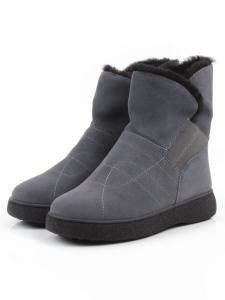 04-PAL272-3Z DK. GRAY Ботинки зимние женские (натуральная замша, 100% шерсть, натуральный мех)