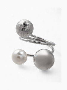 Муфта для платка «Трио», цвет белый в серебре