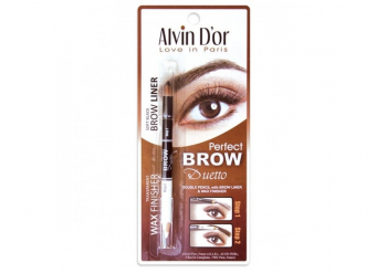 Карандаш для бровей двойной Brow Perfect Alvin D`or серый 01 Soft Black форма, аккуратный, ухоженный вид