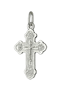 Крест из серебра литье белый