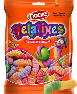 Жевательный мармелад Docile GELATINES SOURWORMS (ЧЕРВЯЧКИ со вкусом ягод и фруктов) 80 грамм