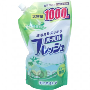 Mitsuei Средство для мытья посуды, овощей и фруктов с ароматом лайма, мягкая упаковка, 1000 мл