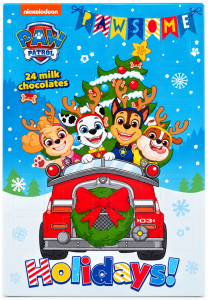 Шоколадный адвент-календарь Paw Patrol «Щенячий патруль» Pawsome Holidays с героями в оленьих рожках на пожарной машине 75 г