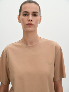 Футболка прямого кроя из вискозного трикотажа