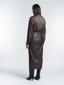 Прямая юбка из мягкой экокожи