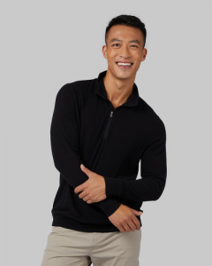 SWEATER KNIT 1/4 ZIP TOP