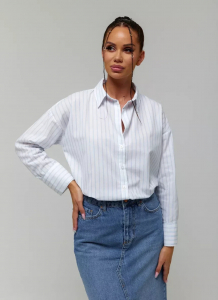 Женская классическая рубашка оверсайз в полоску CRACPOT