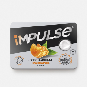 «Impulse», конфеты «Освежающий мандарин», 12 г (упаковка 15 шт)