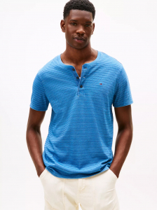Striped Short-Sleeve Henley