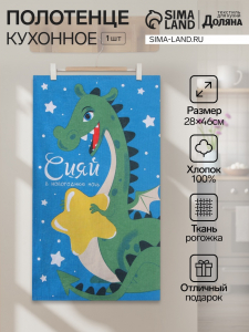 Кухонное полотенце «Доляна. Сияй», 28?46 см, 100% хлопок, рогожка 164 г/м?