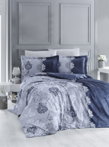 КПБ FIRST CHOICE Cotton Satin Lona Navy Blue LRS-332
