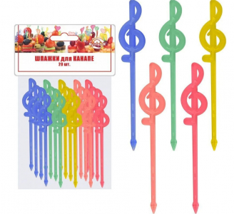 Шпажки д/канапе НОТЫ 20шт  7802