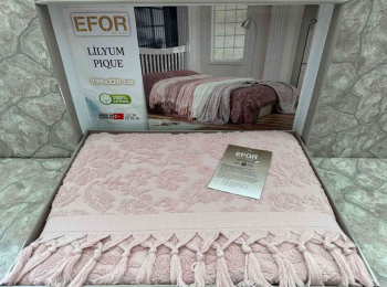 Покрывало EFOR LILYUM махровое (200*220) пудровый PUDRA